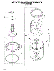 03 - Agitator, Basket And Tub Parts parts for Whirlpool Washer 1CLBR5432PQ0 from AppliancePartsPros.com