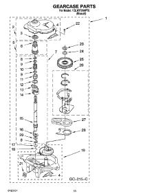09 - Gearcase Parts parts for Whirlpool Washer 1CLXR7244PT0 from AppliancePartsPros.com