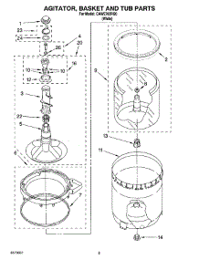05 - Agitator, Basket And Tub Parts parts for Whirlpool Washer CAW2762RQ0 from AppliancePartsPros.com