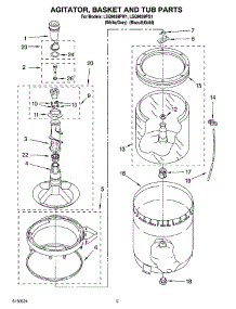 03 - Agitator, Basket And Tub Parts parts for Whirlpool Washer LSQ9659PG1 from AppliancePartsPros.com