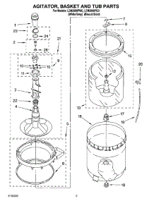 03 - Agitator, Basket And Tub Parts parts for Whirlpool Washer LSN2000PW0 from AppliancePartsPros.com