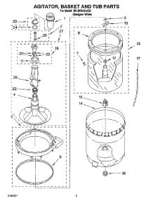03 - Agitator, Basket And Tub Parts parts for Whirlpool Washer 3RLBR8543JQ2 from AppliancePartsPros.com