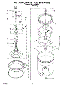 03 - Agitator, Basket And Tub Parts parts for Whirlpool Washer 6ALSC8255MW0 from AppliancePartsPros.com