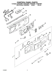 03 - Control Panel Parts parts for Whirlpool Washer GHW9250MT1 from AppliancePartsPros.com