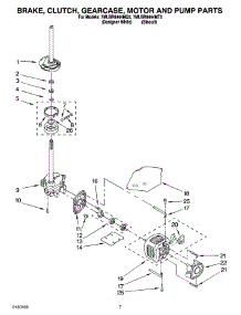 04 - Brake, Clutch, Gearcase, Motor And Pump Parts parts for Whirlpool Washer 7MLBR8444MQ2 from AppliancePartsPros.com