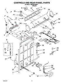02 - Controls And Rear Panel Parts parts for Whirlpool Washer 7MLBR7333MT1 from AppliancePartsPros.com