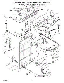 02 - Controls And Rear Panel Parts parts for Whirlpool Washer LSQ9010LW2 from AppliancePartsPros.com