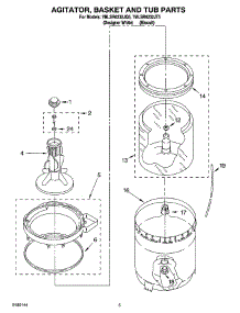 03 - Agitator, Basket And Tub Parts parts for Whirlpool Washer 7MLSR6232JT5 from AppliancePartsPros.com