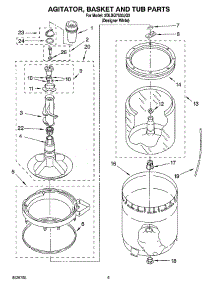 03 - Agitator, Basket And Tub Parts parts for Whirlpool Washer 2DLSQ7533JQ3 from AppliancePartsPros.com