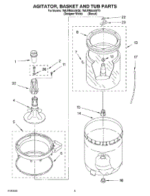 03 - Agitator, Basket And Tub Parts parts for Whirlpool Washer 7MLBR8444MQ0 from AppliancePartsPros.com