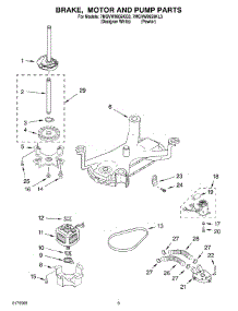 05 - Brake, Motor And Pump Parts parts for Whirlpool Washer 7MGVW9959KQ3 from AppliancePartsPros.com