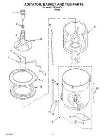 03 - Agitator, Basket And Tub Parts parts for Whirlpool Washer LCR7244HQ2 from AppliancePartsPros.com