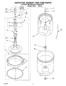 03 - Agitator, Basket And Tub Parts parts for Whirlpool Washer 7MLSQ8543JQ5 from AppliancePartsPros.com
