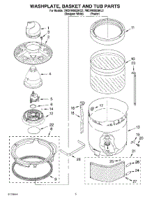 03 - Washplate, Basket And Tub Parts parts for Whirlpool Washer 7MGVW9959KL2 from AppliancePartsPros.com