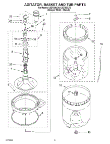 03 - Agitator, Basket And Tub parts for Whirlpool Washer LSQ7030LT0 from AppliancePartsPros.com