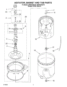03 - Agitator, Basket And Tub parts for Whirlpool Washer 4PGSC9455JT0 from AppliancePartsPros.com