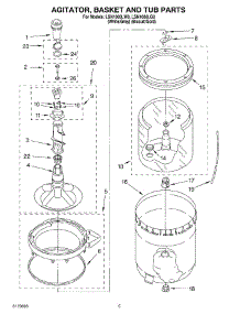 03 - Agitator, Basket And Tub parts for Whirlpool Washer LSN1000LW0 from AppliancePartsPros.com