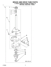 07 - Brake And Drive Tube parts for Whirlpool Washer GSQ9631LL0 from AppliancePartsPros.com