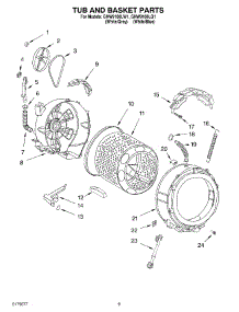 05 - Tub And Basket parts for Whirlpool Washer GHW9100LW1 from AppliancePartsPros.com