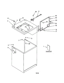 Top And Cabinet parts for Whirlpool Washer 8530090 from AppliancePartsPros.com