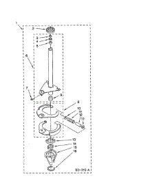 Brake And Drive Tube parts for Whirlpool Washer 7MLSR6232JQ1 from AppliancePartsPros.com