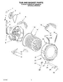 05 - Tub And Basket parts for Whirlpool Washer GHW9200LW0 from AppliancePartsPros.com
