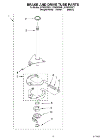 07 - Brake & Drive Tube parts for Whirlpool Washer GVW9959KT1 from AppliancePartsPros.com