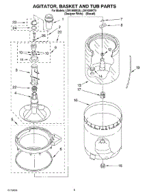 03 - Agitator, Basket And Tub parts for Whirlpool Washer LSN1000KT0 from AppliancePartsPros.com
