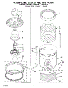03 - Washplate, Basket And Tub parts for Whirlpool Washer GVW9959KL1 from AppliancePartsPros.com
