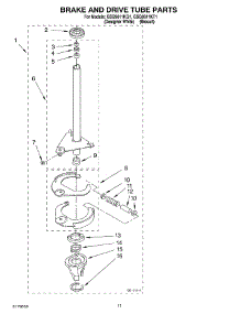 07 - Brake And Drive Tube parts for Whirlpool Washer GSQ9611KT1 from AppliancePartsPros.com