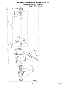 07 - Brake And Drive Tube parts for Whirlpool Washer GSQ9612KQ1 from AppliancePartsPros.com