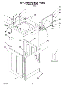 02 - Top And Cabinet, Literature parts for Whirlpool Washer CAE2762KQ0 from AppliancePartsPros.com