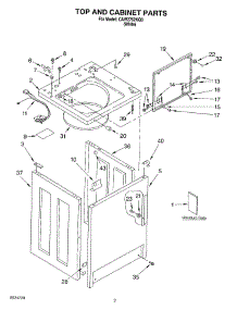 02 - Top And Cabinet, Literature parts for Whirlpool Washer CAW2762KQ0 from AppliancePartsPros.com