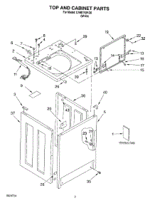 02 - Top And Cabinet, Literature parts for Whirlpool Washer CAM2762KQ0 from AppliancePartsPros.com