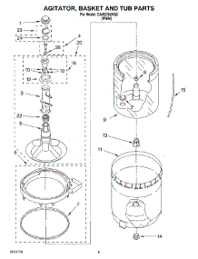 06 - Agitator, Basket And Tub parts for Whirlpool Washer CAW2762KQ0 from AppliancePartsPros.com