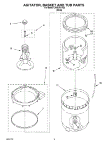 06 - Agitator, Basket And Tub parts for Whirlpool Washer CAM2761KQ0 from AppliancePartsPros.com