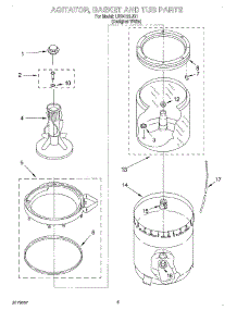 03 - Agitator, Basket And Tub parts for Whirlpool Washer LBR4121JQ1 from AppliancePartsPros.com