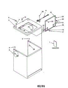 Top And Cabinet parts for Whirlpool Washer LSR5132JQ1 from AppliancePartsPros.com