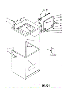Top And Cabinet parts for Whirlpool Washer 2DLSQ7533JQ0 from AppliancePartsPros.com