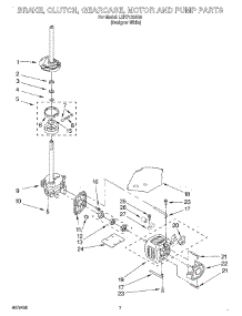 04 - Brake, Clutch, Gearcase, Motor And Pump parts for Whirlpool Washer LXR7133JQ0 from AppliancePartsPros.com