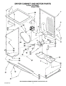 03 - Dryer Cabinet And Motor Parts parts for Whirlpool Washer Dryer Combo WGT3300XQ0 from AppliancePartsPros.com