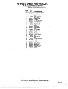 Agitator / Basket And Tub Page 2 parts for Whirlpool Washer LLR9245DQO from AppliancePartsPros.com