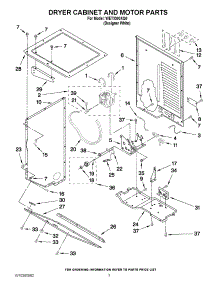 03 - Dryer Cabinet And Motor Parts parts for Whirlpool Washer Dryer Combo WET3300XQ0 from AppliancePartsPros.com