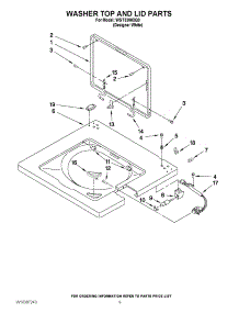 06 - Washer Top And Lid Parts parts for Whirlpool Washer Dryer Combo WGT3300XQ0 from AppliancePartsPros.com