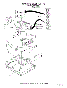 09 - Machine Base Parts parts for Whirlpool Washer Dryer Combo WGT3300XQ0 from AppliancePartsPros.com
