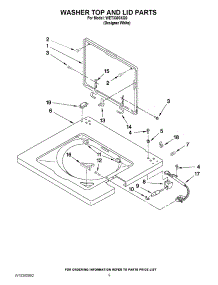 06 - Washer Top And Lid Parts parts for Whirlpool Washer Dryer Combo WET3300XQ0 from AppliancePartsPros.com