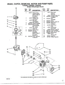 Brake / Clutch / Gearcase / Motor And Pump parts for Whirlpool Washer LLR9245DZO from AppliancePartsPros.com