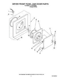 02 - Dryer Front Panel And Door Parts parts for Whirlpool Washer Dryer Combo YLTE5243DQ9 from AppliancePartsPros.com