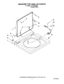 06 - Washer Top And Lid Parts parts for Whirlpool Washer Dryer Combo YLTE5243DQ9 from AppliancePartsPros.com