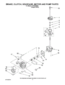 08 - Brake, Clutch, Gearcase, Motor And Pump Parts parts for Whirlpool Washer Dryer Combo YLTE5243DQ9 from AppliancePartsPros.com